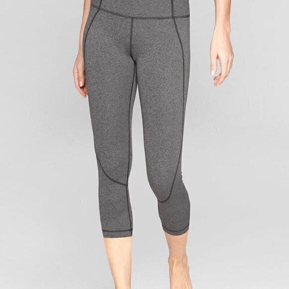 - Athleta Salutation Capri Leggings Heather Gray‎ Powervita #591383 Size XS - Picture 1 of 11